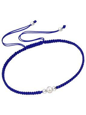 925 Sterling Silver Freshwater Pearl Adjustable Thread Bracelet